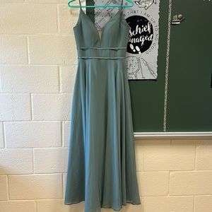 Sage green prom dress